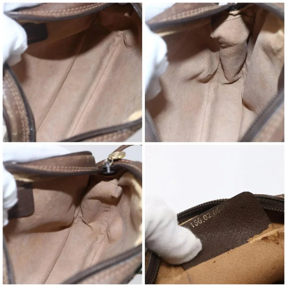 GUCCI GG Supreme Web Sherry Line Bag PVC Beige Gold - Picture 16 of 16